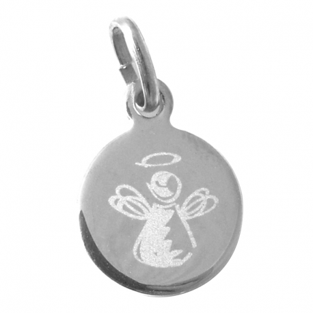 medaille bapteme ange grave laser argent