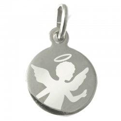 medaille bapteme ange conseil grave laser argent