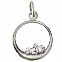 pendentif bapteme ange endormi argent 