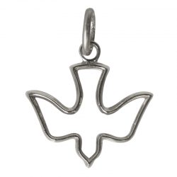 pendentif bapteme colombe pure argent 