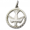 pendentif bapteme colombe medaillon argent 