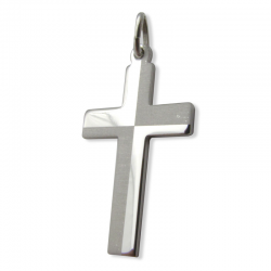 pendentif bapteme croix damier argent