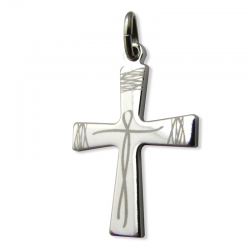 pendentif bapteme croix christ liens argent