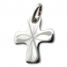 pendentif bapteme croix courbes argent