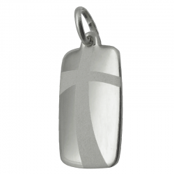 pendentif bapteme croix elancee rectangle argent