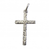 pendentif bapteme croix pepite argent 