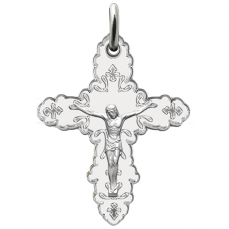 pendentif bapteme croix christ ornements argent