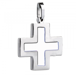 pendentif bapteme croix grecque argent