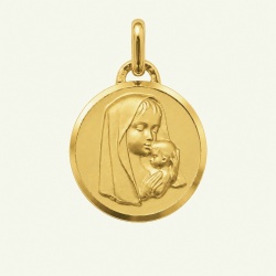 medaille bapteme vierge enfant en affection or