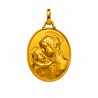 Médaille Vierge à l'enfant de Boticelli ovale (plaqué or)