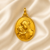Médaille Vierge à l'enfant de Boticelli ovale (plaqué or)