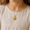 Médaille Vierge à l'enfant de Boticelli ovale (plaqué or)