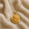 Médaille Ange à l'oiseau (plaqué or)