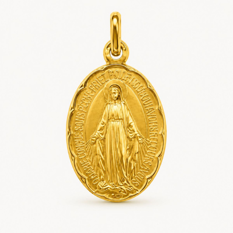 Médaille Miraculeuse Marie Immaculée (plaqué or)