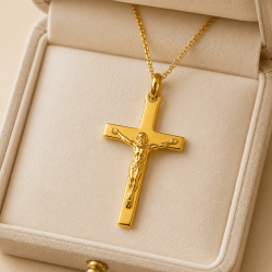 Pendentif Crucifix (plaqué or)