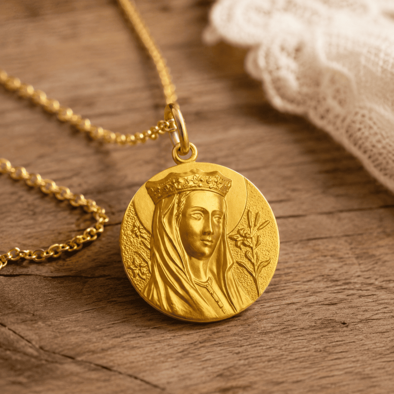 Médaille Vierge à la Couronne (plaqué or)