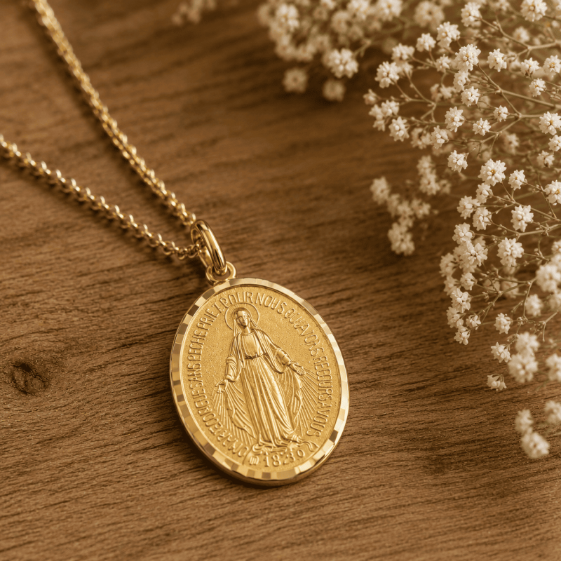 Médaille Miraculeuse de lumière (plaqué or)