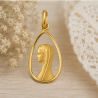 Médaille Vierge jeune ajourée (plaqué or)