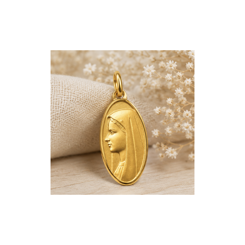 Médaille Vierge Marie (plaqué or)