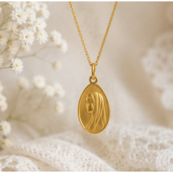 Médaille Vierge jeune (plaqué or)