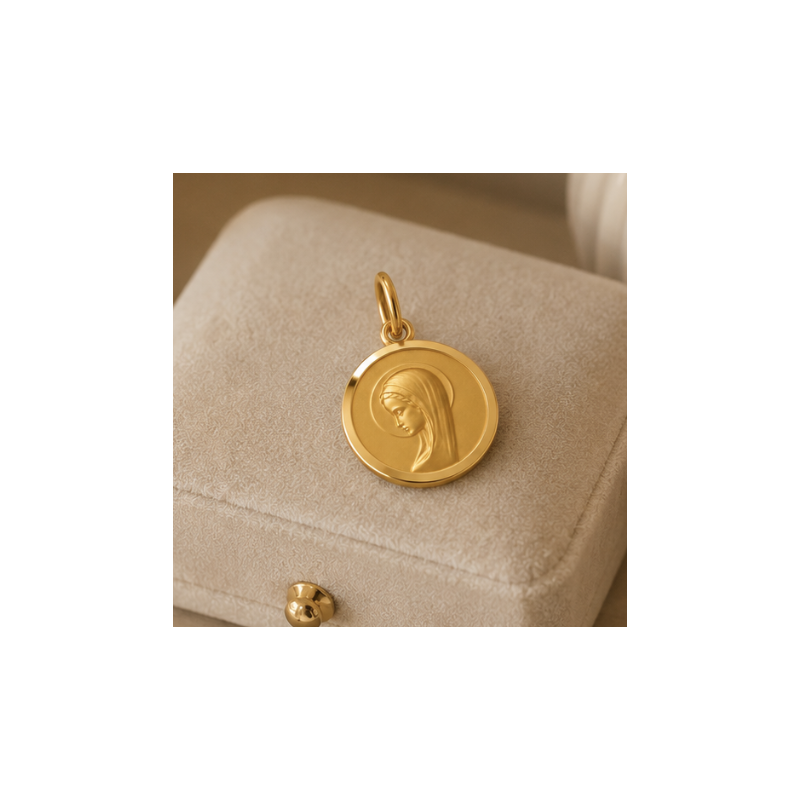 Médaille Vierge en oraison (plaqué or)