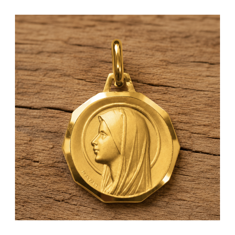 Médaille Vierge brulante (plaqué or)