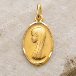 Médaille Vierge jeune ovale...