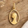 Médaille Vierge jeune ovale ajourée (plaqué or)