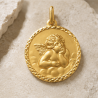 Médaille Angelot facetté (plaqué or)