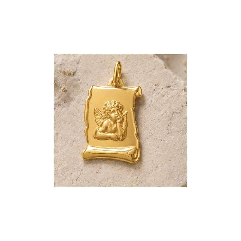Médaille Grand Ange au parchemin (plaqué or)