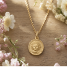 Médaille Ange enfantin Ovale facettée (plaqué or)
