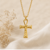 Pendentif Croix Hiéroglyphe (plaqué or)