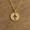 Médaillon croix ajourée (plaqué or)