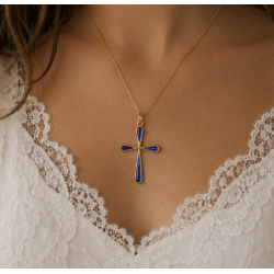 Pendentif Croix bleue...