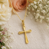 Pendentif Croix stylisée (plaqué or)