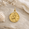 Médaille Saint Christophe en marche (plaqué or)