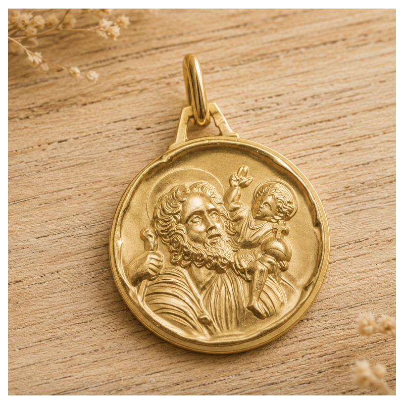 Médaille Saint Christophe au regard