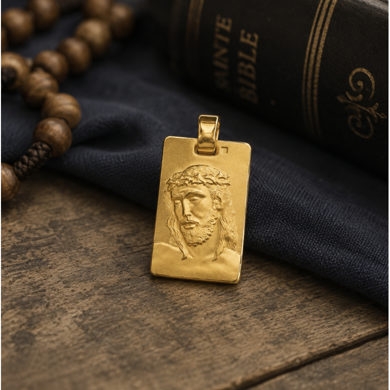Le christ souffrant rectangulaire (plaqué or)