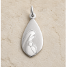 Médaille Vierge à l'Enfant goutte gravure laser (argent)