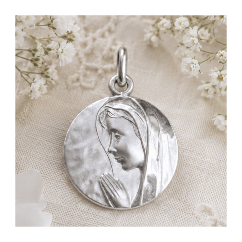 Médaille Vierge en adoration (argent)