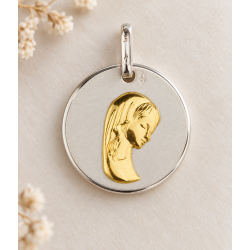 Médaille Vierge en soleil (argent et or)