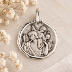 Médaille Saint Christophe au globe (argent)