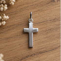 Croix plate argent