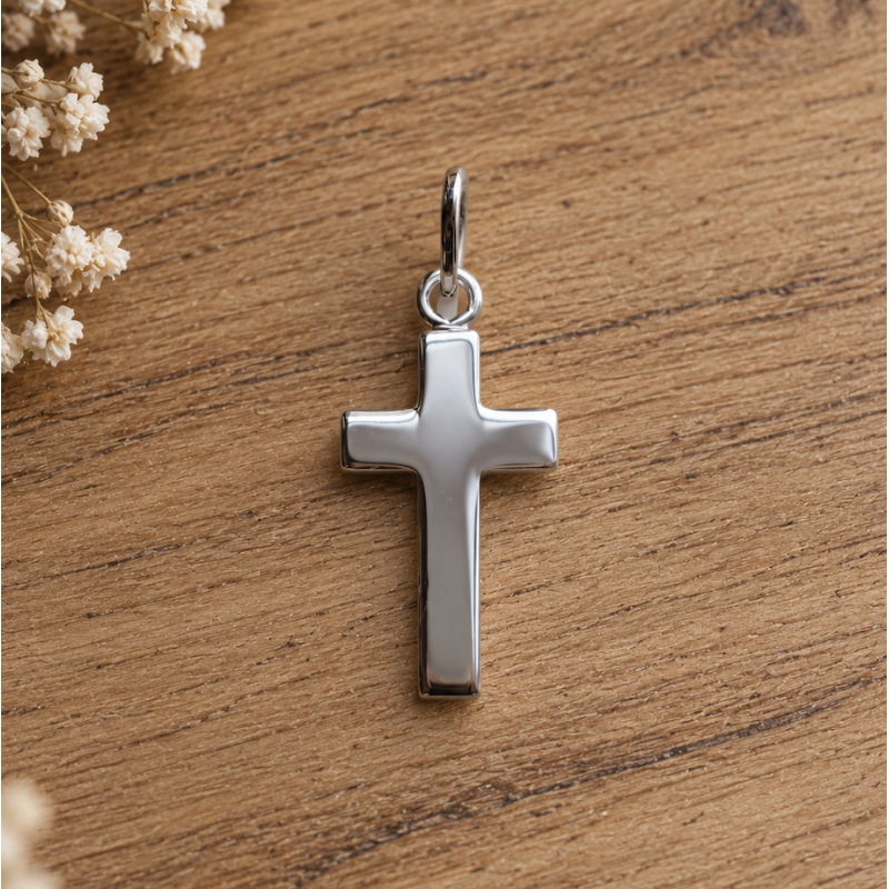 Croix plate argent
