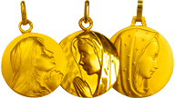 Médaille de baptême Vierge Marie Or 18 carats