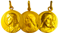 Médaille de baptême Christ Or 18 Carats
